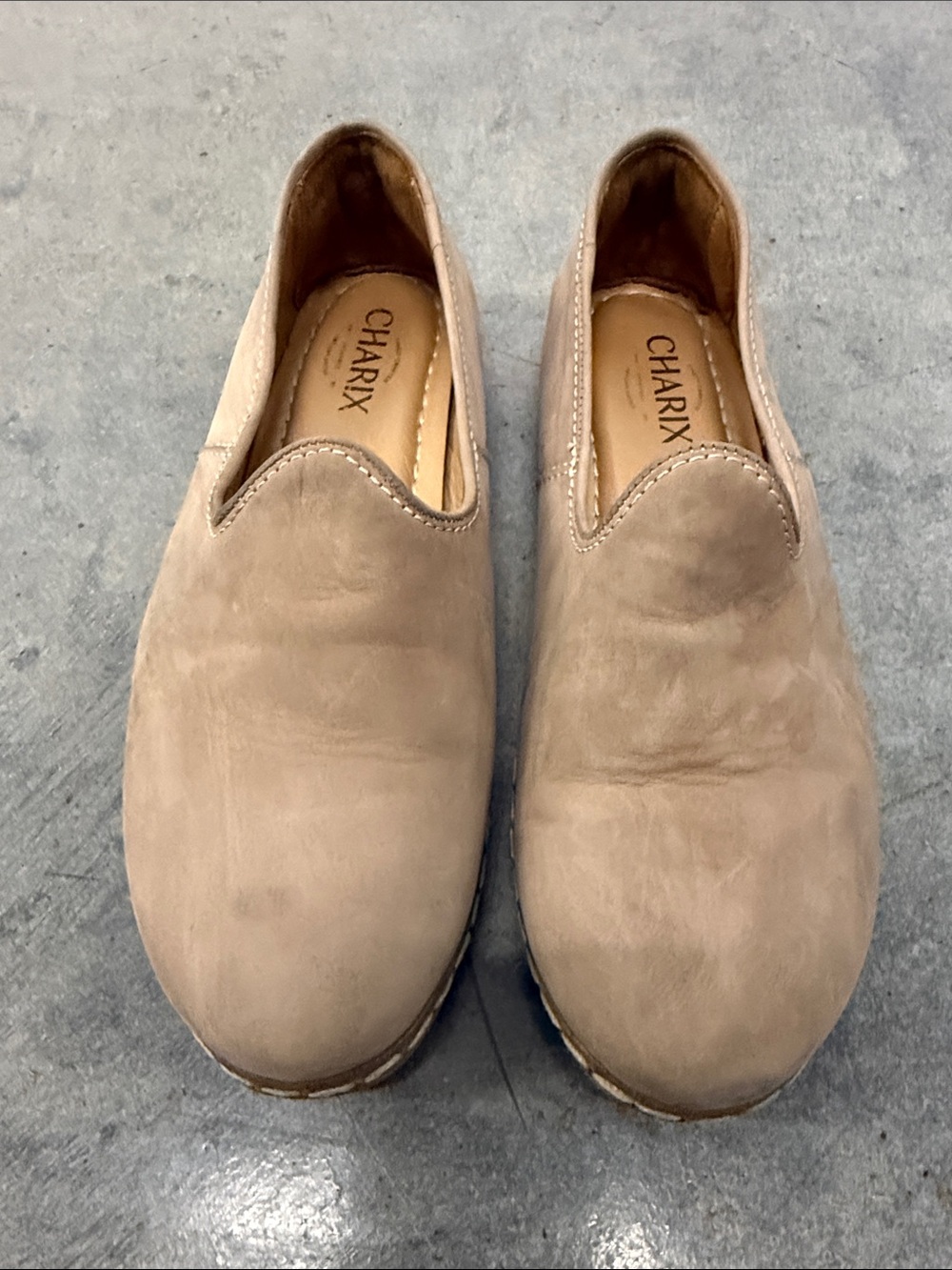 CHARIX Women's Slip-On Loafers in Taupe Beige